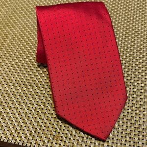 Thomas PINK Red and Black Dotted Tie